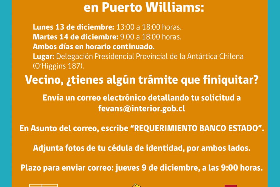 [AFICHE] Visita de Banco Estado a Puerto Williams