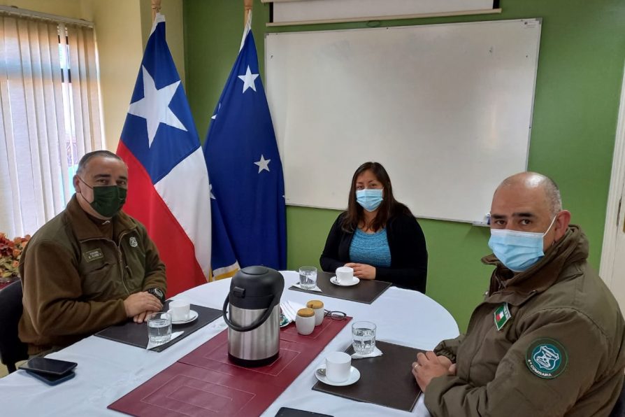 Delegada Muñoz recibe saludo protocolar de prefecto de Carabineros