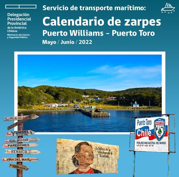 [AFICHES] Calendario de zarpes Puerto Williams – Puerto Toro para mayo y junio