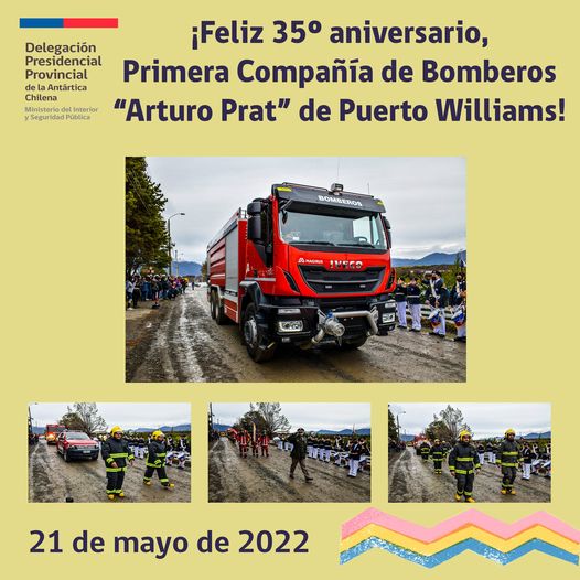 [AFICHE] Saludo por 35° aniversario de Primera Compañía de Bomberos “Arturo Prat” de Puerto Williams