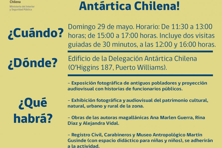 [AFICHES] Invitación a asistir a actividad por Día de los Patrimonios 2022 en la Delegación Antártica Chilena