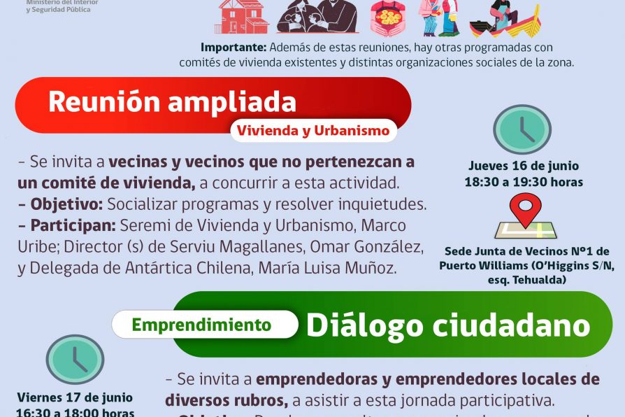 [AFICHES] Actividades entre comunidad y autoridades de Vivienda y Economía