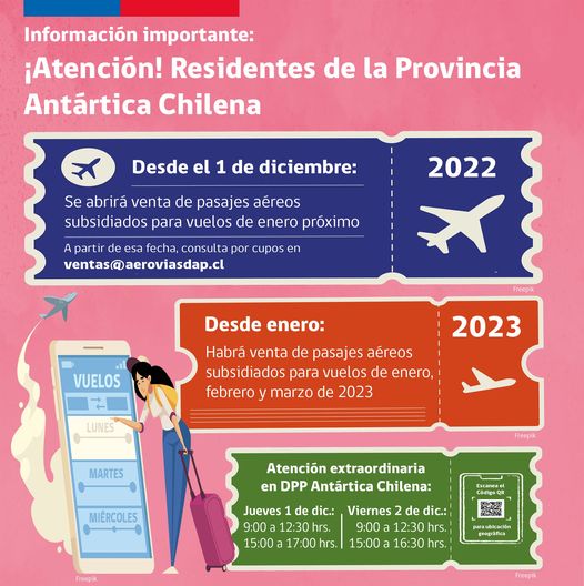 [AFICHE] Apertura de venta de pasajes aéreos subsidiados para residentes de la Provincia Antártica Chilena