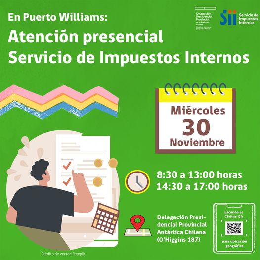 [AFICHE] Atención presencial del Servicio de Impuestos Internos en Delegación Antártica Chilena