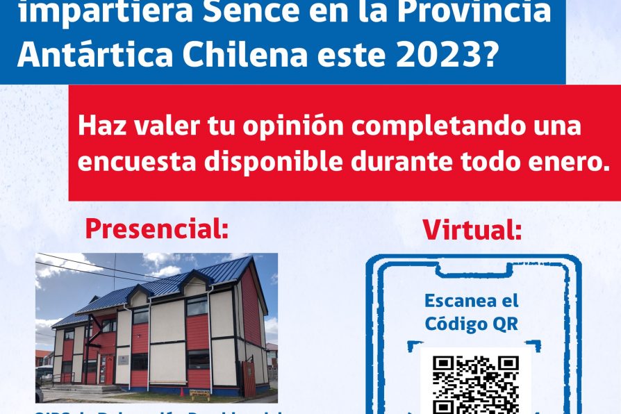 [AFICHE] Encuesta sobre cursos de Sence en Provincia Antártica Chilena durante 2023