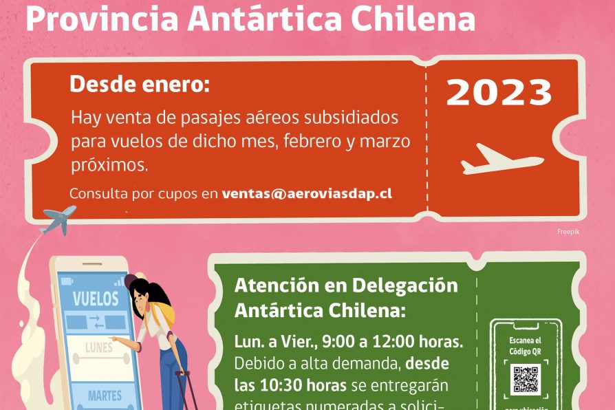 [AFICHE] Atención de subsidio al transporte aéreo en la Delegación Antártica Chilena