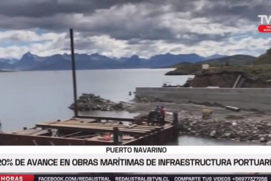 [VIDEO – TVN Red Austral] 20% de avance de obras marítimas en infraestructura portuaria de Puerto Navarino