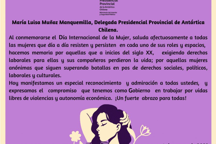 Saludo Delegada Presidencial en Conmemoración del Día Internacional de la Mujer