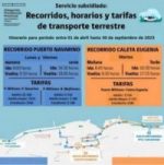 Información servicio subsidiado de transporte Puerto Navarino y Caleta Eugenia