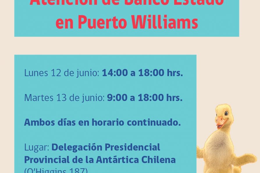 [AFICHES] Atención presencial de Banco Estado en DPP Antártica Chilena