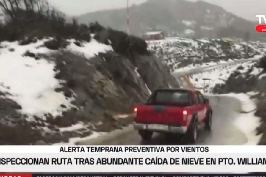 [VIDEO – TVN Red Austral] Inspección de ruta tras nevadas en Isla Navarino