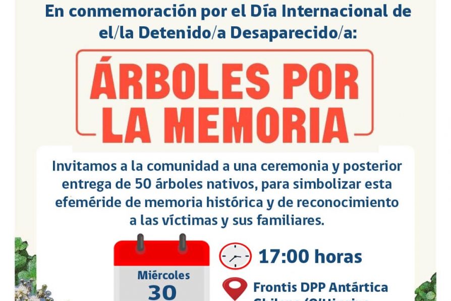 [AFICHE] Invitación a actividad “Árboles por la memoria” en Día Internacional de las Víctimas de Desaparaciones Forzadas