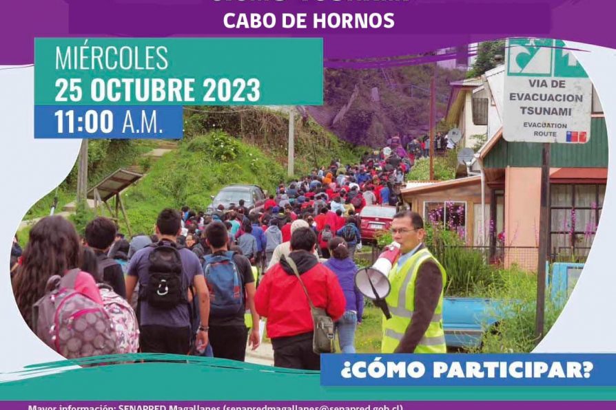 [AFICHES] Simulacro de sismo-tsunami en la comuna de Cabo de Hornos para el 25 de octubre