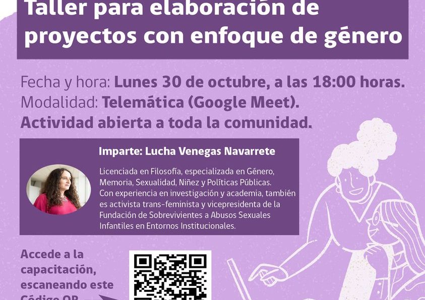 [AFICHE] Taller virtual para elaboración de proyectos con enfoque de género