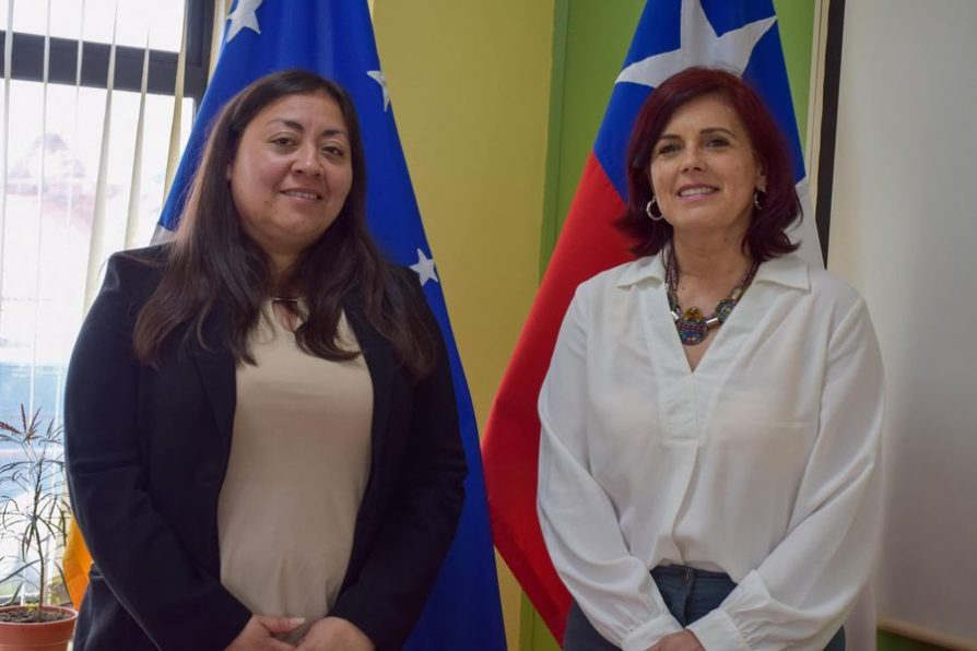 Delegada María Luisa Muñoz recibe saludo protocolar de Seremi de Economía Marlene España