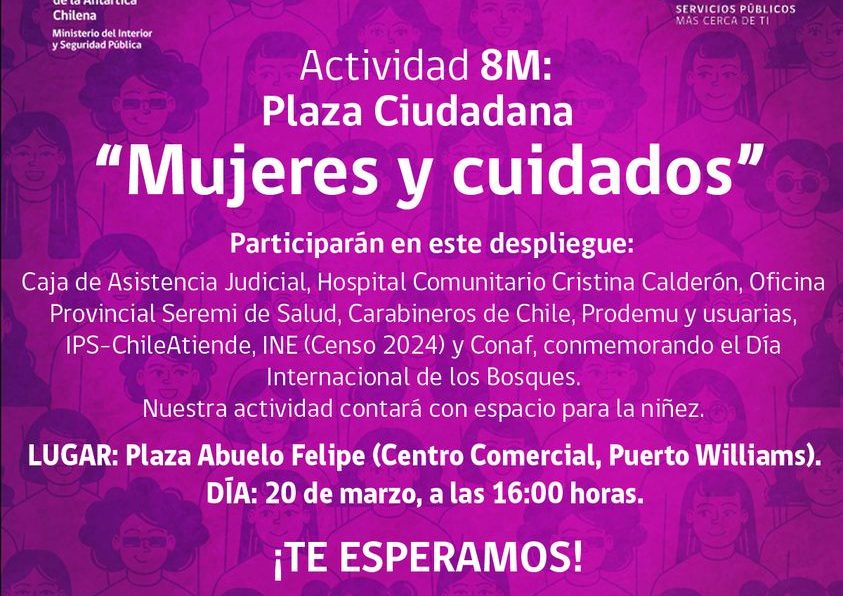 [AFICHE] Plaza Ciudadana “Mujeres y cuidados” en Puerto Williams