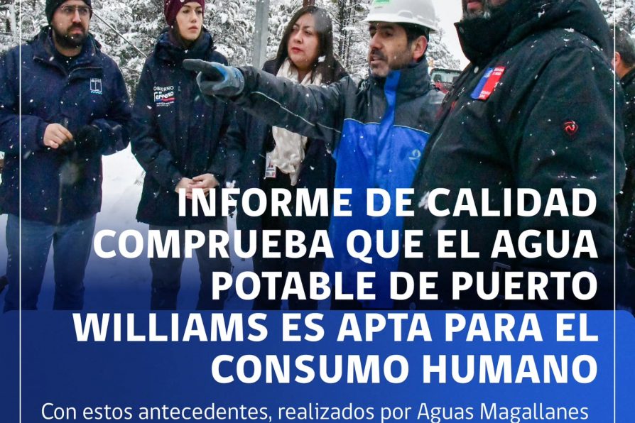 [AFICHE] Informe de calidad comprueba que el agua potable de Puerto Williams es apta para el consumo humano