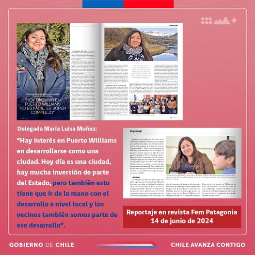 [AFICHE] Reportaje a Delegada María Luisa Muñoz en revista Fem Patagonia