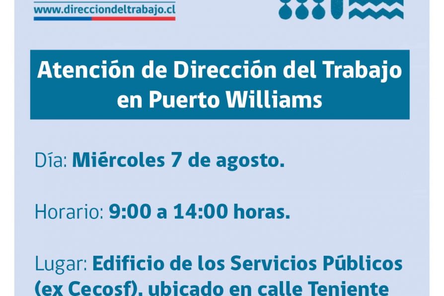 [AFICHE] Atención de la Dirección del Trabajo en Puerto Williams