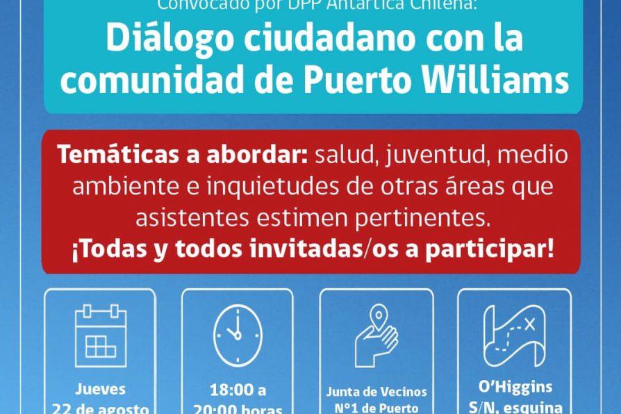 [AFICHE] Invitación a participar en diálogo ciudadano en Puerto Williams