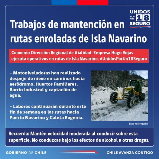 [AFICHES] Trabajos de despeje en rutas enroladas de Isla Navarino