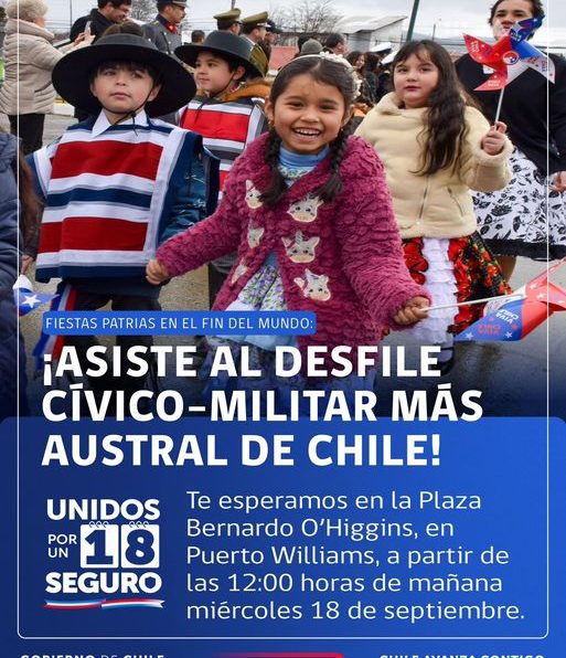 [AFICHE] Invitación a asistir al desfile cívico-militar más austral de Chile, en Puerto Williams