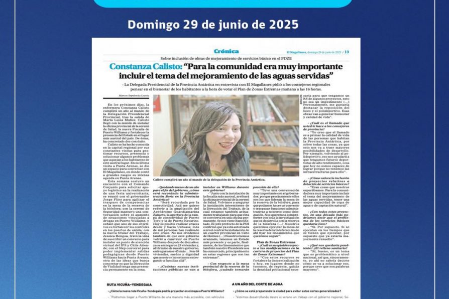 [AFICHE] #DelegadaEnMedios: Delegada Constanza Calisto concede entrevista a La Prensa Austral