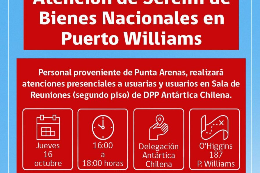 [AFICHE] Atención de Seremi de Bienes Nacionales en Puerto Williams