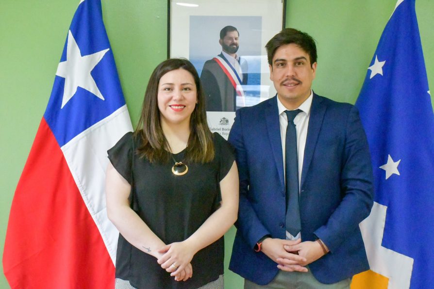 Delegada Constanza Calisto recibe saludo protocolar de director ejecutivo de Slep Magallanes