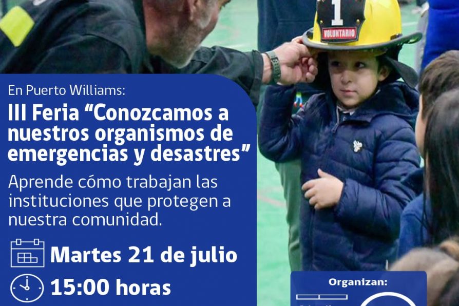[AFICHE] III Feria “Conozcamos a nuestros organismos de emergencias y desastres” en Puerto Williams