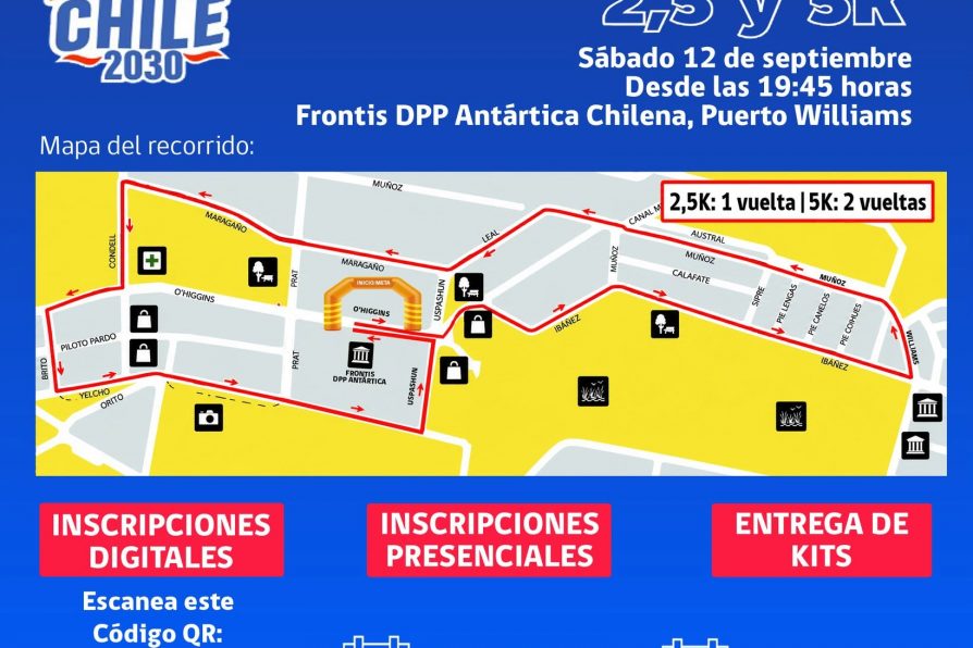 [AFICHE] Mapa de Primera Corrida Nocturna Familiar de Cabo de Hornos