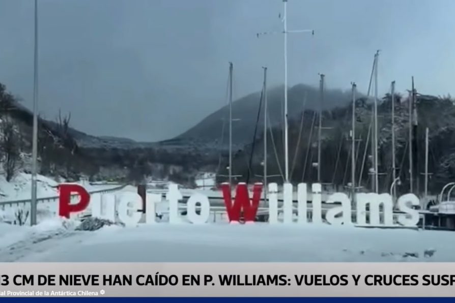 [VIDEO – ITV Patagonia] Puerto Williams registra más de 13 centímetros de nieve